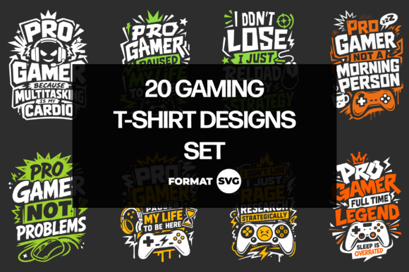 20 Gaming SVG Bundle: Graphics for T-Shirt Designs