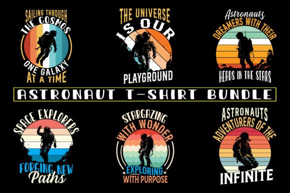 Astronaut Space Graphics for T-Shirt Designs