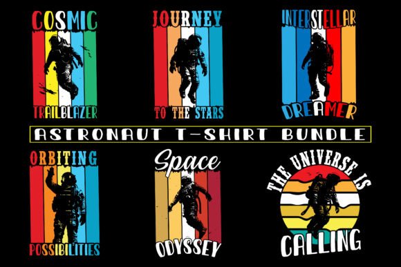 Cartoon Astronaut Graphics for T-Shirt Designs