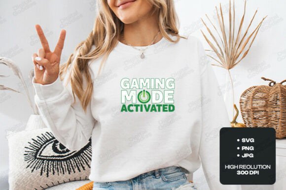 Gaming Mode Activated Power Button Graphics for T-Shirt Designs
