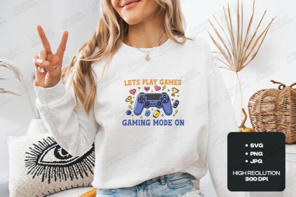 Gaming Mode on Cute Controller Design: Graphics for T-Shirt Designs