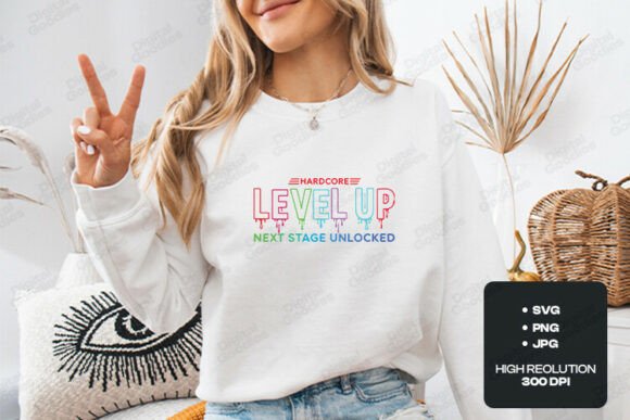 Hardcore Level Up Graphics for T-Shirt Designs