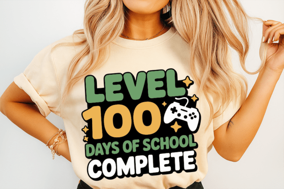 Level 100 Days of School Graphics & T-Shirt Designs