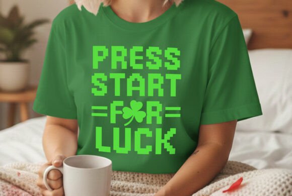 Press Start for Luck St Patricks Day Svg Graphics and T-Shirt Designs