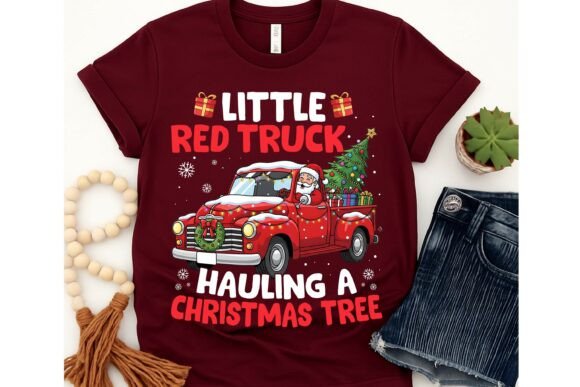 Review: Little Red Truck Christmas Tshirt PNG for Embroidery
