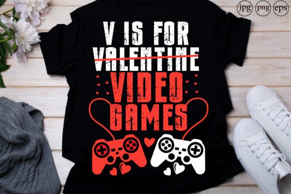 V is for Valentine Video Game Graphics for T-Shirt Designs