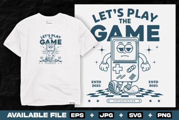 Vintage Cartoon Game Console Graphics for T-Shirt Designs